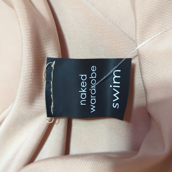 Naked Wardrobe Swim High Cut Tan Bikini Bottom M NWT - Picture 6 of 8
